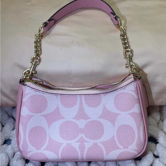 NNT Coach Teri Shoulder Bag In Signature Canvas CAL51 Powder Pink - Picture 4 of 11